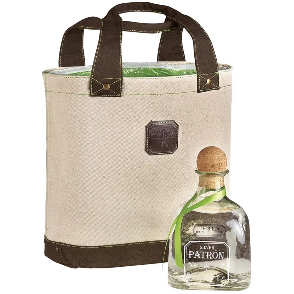 patron leather green stitching tote insulated canvas limited edition bag purse